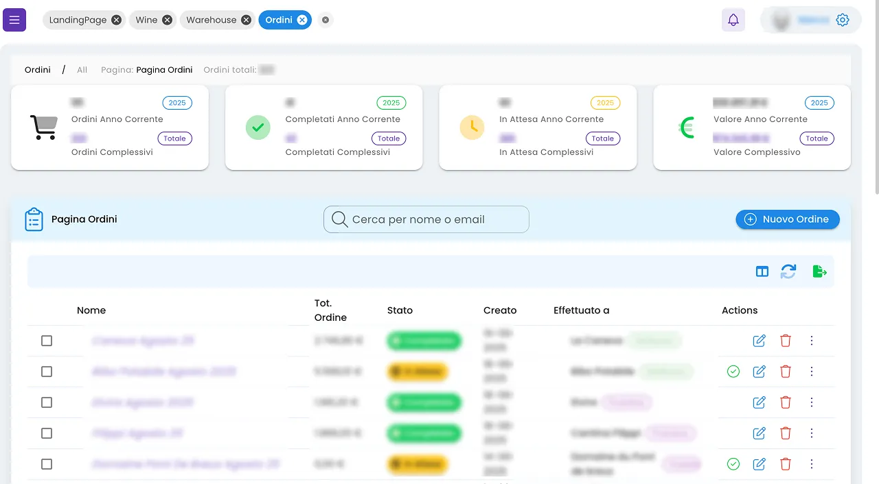 Gestione ordini e fornitori
