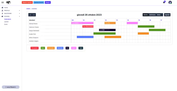 Calendario Lezioni e Prenotazioni