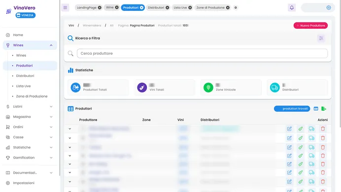 Database produttori e fornitori