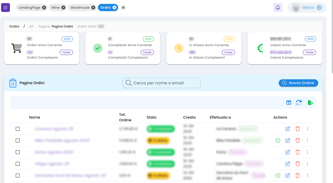 Gestione ordini e fornitori